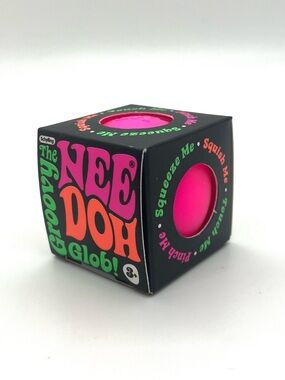 Nee Doh - Swirl, The Groovy Glob - Neon Pink Squishy Ball, Small